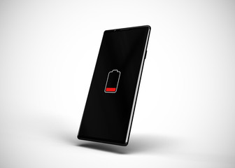 Smartphone Mobile Phone Empty Low Battery 3D Render