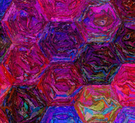 Abstract painting graphic fractal art. Creative template for decor backgrounds of covers, web banners, invitations or cards. Surreal bright print in digital oil and acrylic mixed impressionism style.