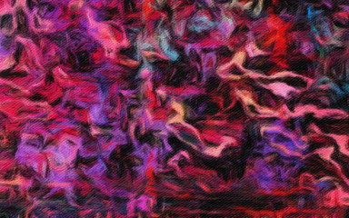Abstract painting graphic fractal art. Creative template for decor backgrounds of covers, web banners, invitations or cards. Surreal bright print in digital oil and acrylic mixed impressionism style.