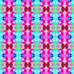 bright seamless pattern with neon fuchsia, light sea green and light blue colors. repeating background illustration can be used for wallpaper, wrapping paper or textile fashion design