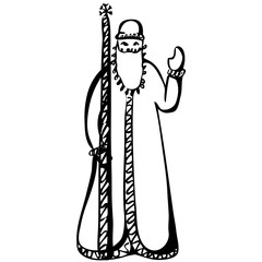 Russian Father Frost . Vector cartoon illustration.