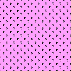Seamless pattern with cats. Black cat pattern on pink background. Hand-drawn. The silhouette of the animal. Wallpaper and fabric design and decor. Seamless print illustration for kids, girls