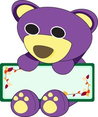 Mr.Purple bear &  notice board (no text)
