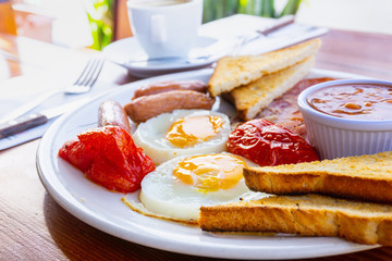 Breakfast with Prepared Egg and ham