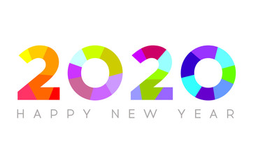 Happy New Year 2020. Modern 2020 Text Design. Vector New Year illustration.