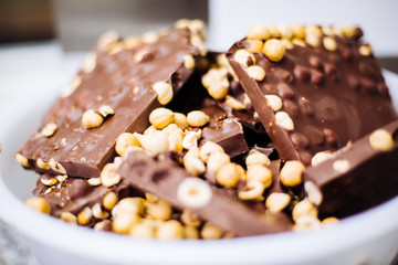Chunks of Nutty Belgian Chocolate
