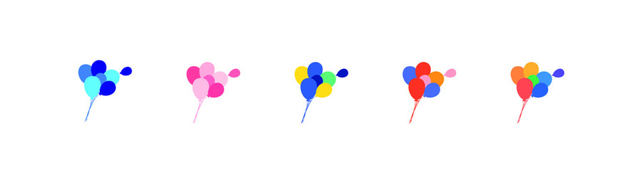 set of colorful baloons