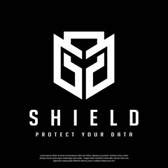 modern minimalist shield vector logo