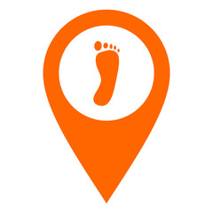 Fuß und Kartenmarkierung