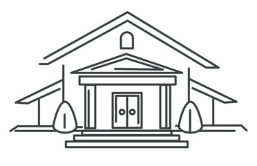 Private house or mansion, real estate isolated icon, residential building