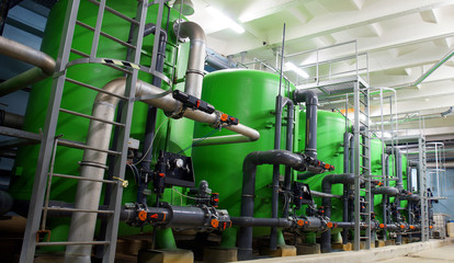 water treatment tanks at power plant