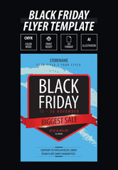 Fiery black friday sale design. Flyer template