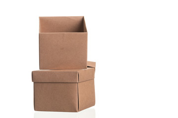 cardboard box for parcels from сraft isolated on white background