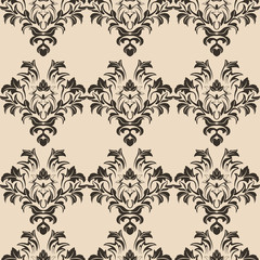 beige romance vector seamless pattern. Pattern for tile of curtains for wallpaper and clothes. Print of floral elements.