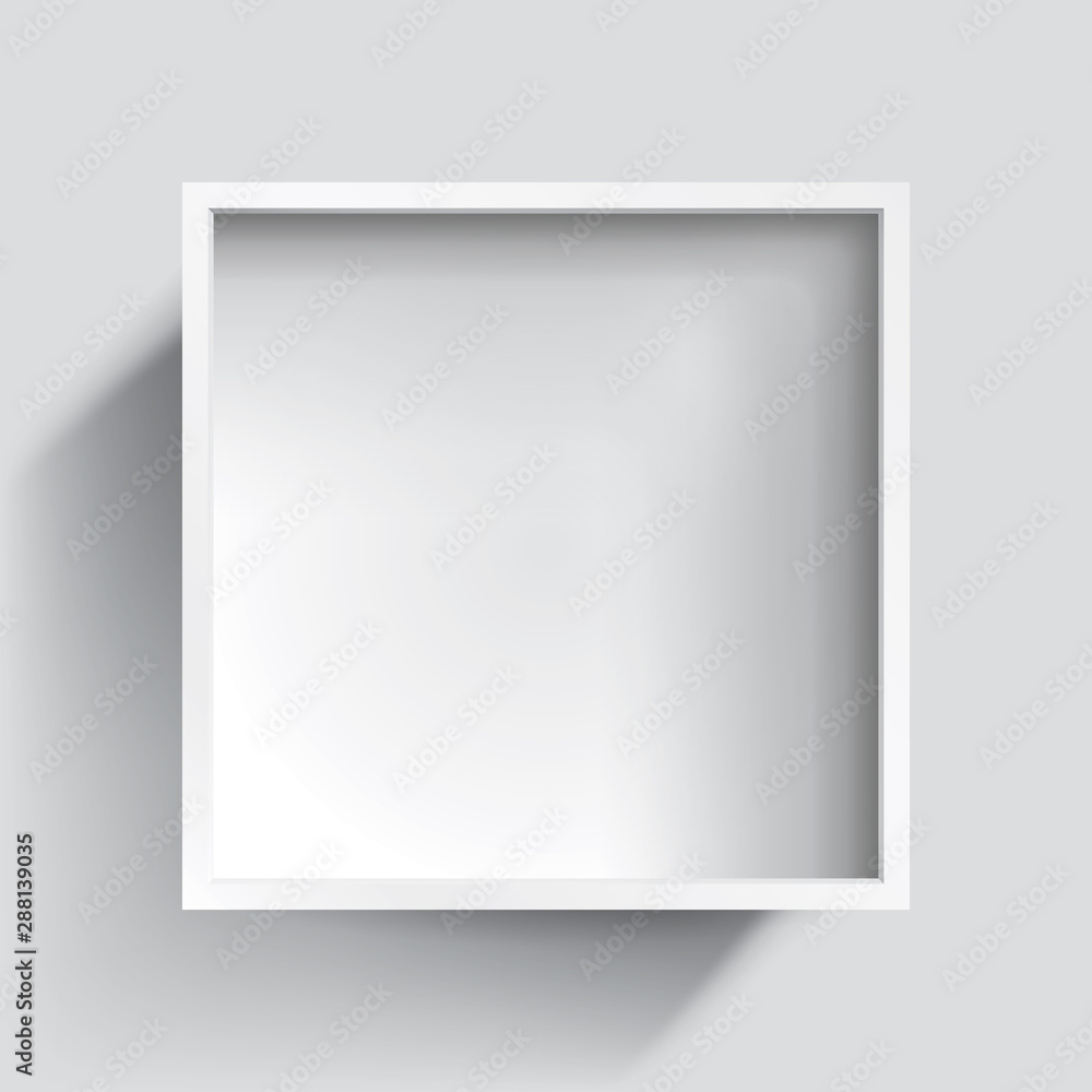 Poster realistic empty thin frame on light background, border for your creative project, mockup for you pro