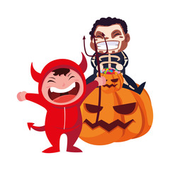 kids in halloween costumes image