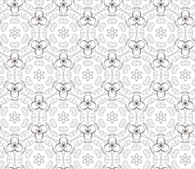 illustration of floral seamless pattern without gradient