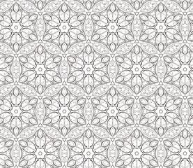 illustration of floral seamless pattern without gradient