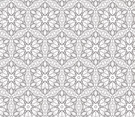 Fotobehang illustration of floral seamless pattern without gradient © Gal