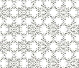 illustration of floral seamless pattern without gradient