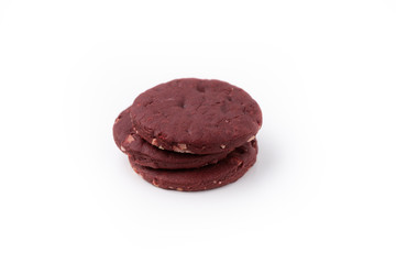 Red cookie on isolated white background