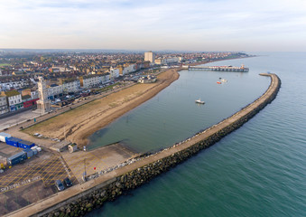 Fototapeta na wymiar Aerial view of Herne Bay harbour Kent