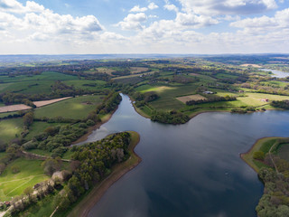 Fototapeta na wymiar Bewl water reservoir by drone