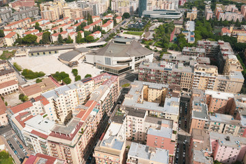 Obraz premium Drone View of an Italian City showing up the downtown . 