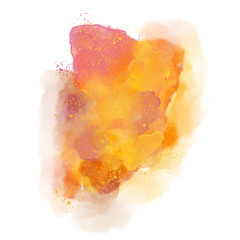 swirls of pink, yellow, peach and orange Watercolor Background 