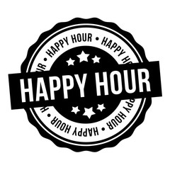 Happy Hour Stamp. Vector Badge.