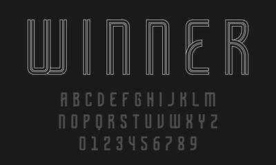 Set of alphabets font letters and numbers modern abstract design with lines vector illustration