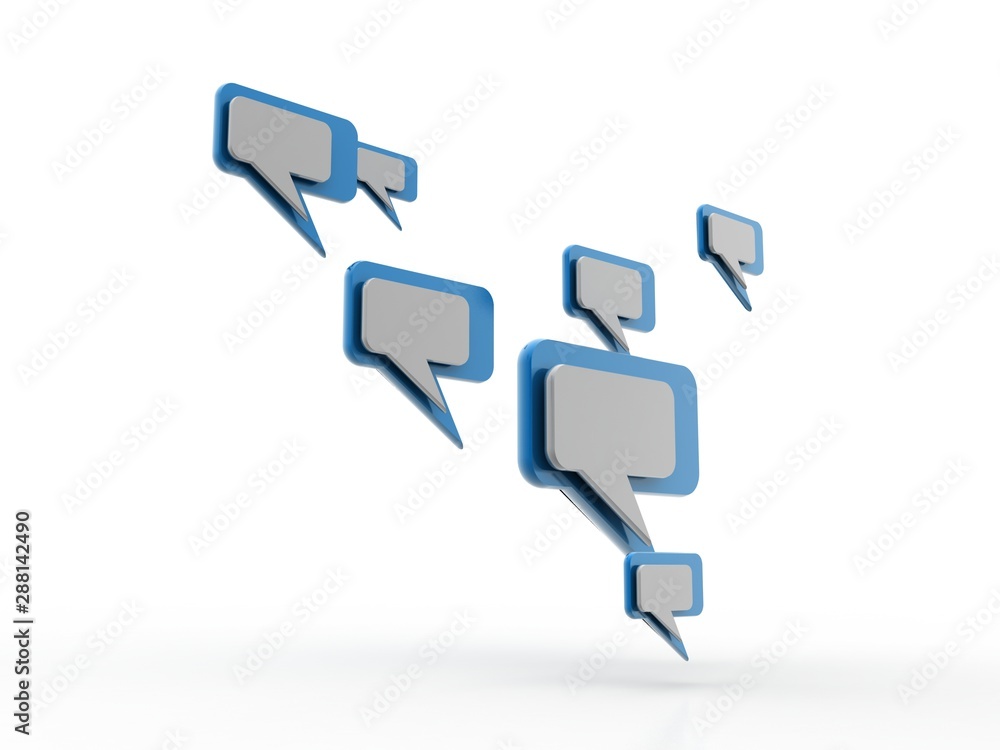 Poster 3d rendering two chat box isolated