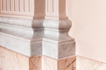 Classic column with white marble portico
