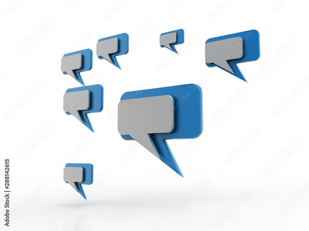 Poster 3d rendering two chat box isolated
