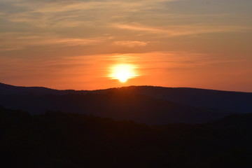 Fototapeta premium sunrise over the hills
