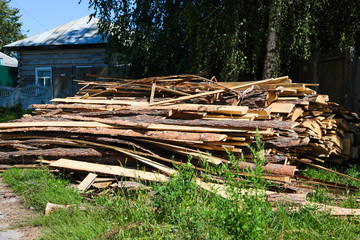 Pile of wooden logs