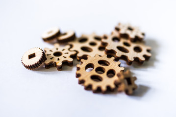 gears mechanism details on a white background