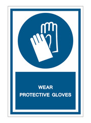 Wear Protective Gloves Symbol Sign Isolate on White Background,Vector Illustration