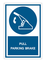 Pull Parking Brake Symbol Sign Isolate On White Background,Vector Illustration