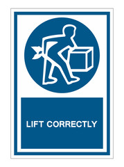 PPE Icon.Lift Correctly Symbol Sign Isolate On White Background,Vector Illustration