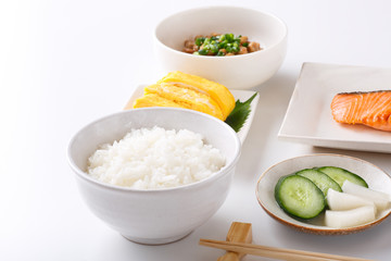 朝食イメージ、白