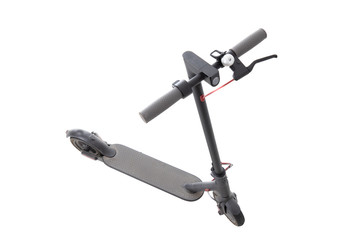 Electric scooter on white isolated background