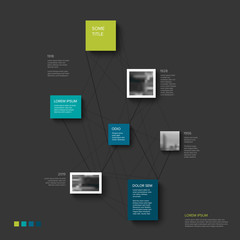 Modern Infographic timeline report template - dark version