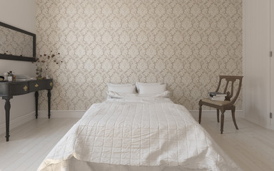 壁紙のあるベッドルーム  1
