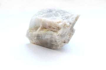 Textured moon stone isolated on white background