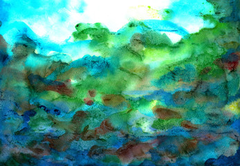 Texture in shades of blue, cyan, turquoise and green. Deep colors of the sea wave.