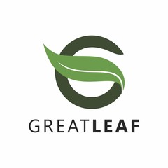 Fototapeta premium G letter combination with leaves logo