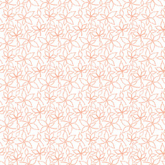 Seamless pattern with fall leaves in orange