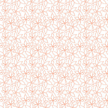 Seamless pattern with fall leaves in orange © zifffvil