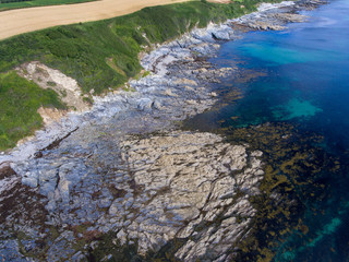 Rocks along the SW coast path by drone